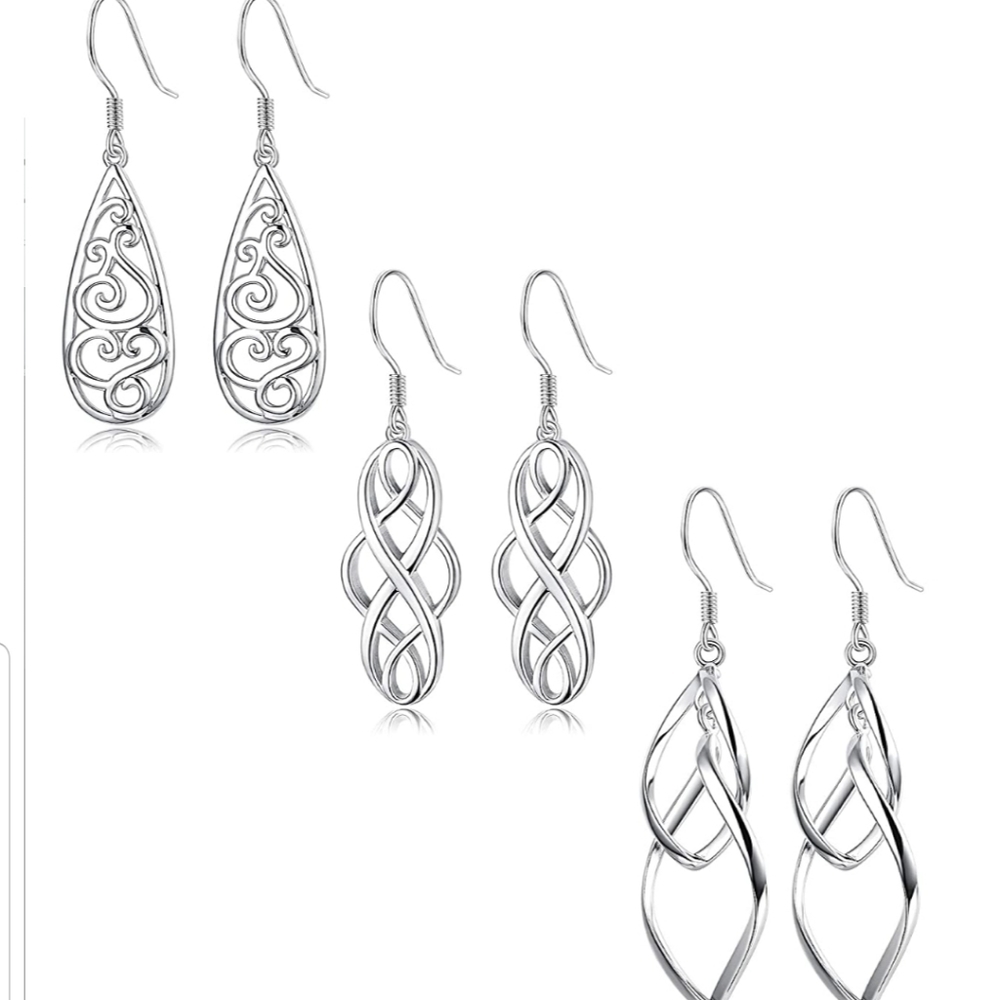 Lolias 3 pack silver earring set